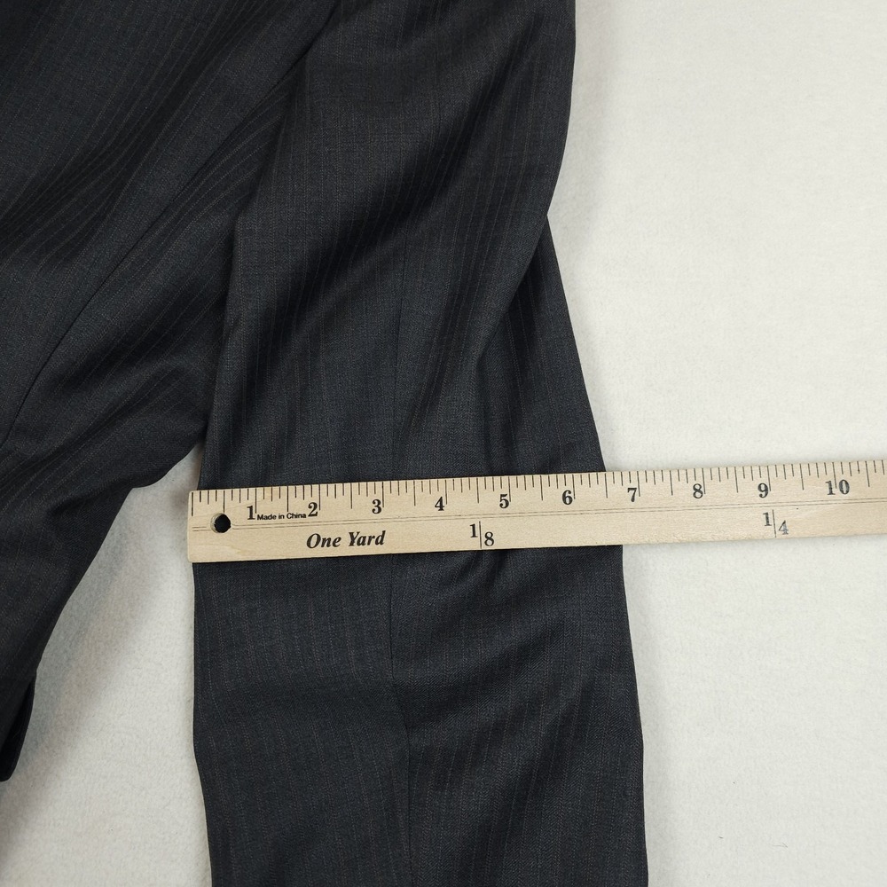 Peter Millar Jacket Mens 44T Dark Gray Plaid 100% Wool Sport Coat Blazer - Picture 14 of 14
